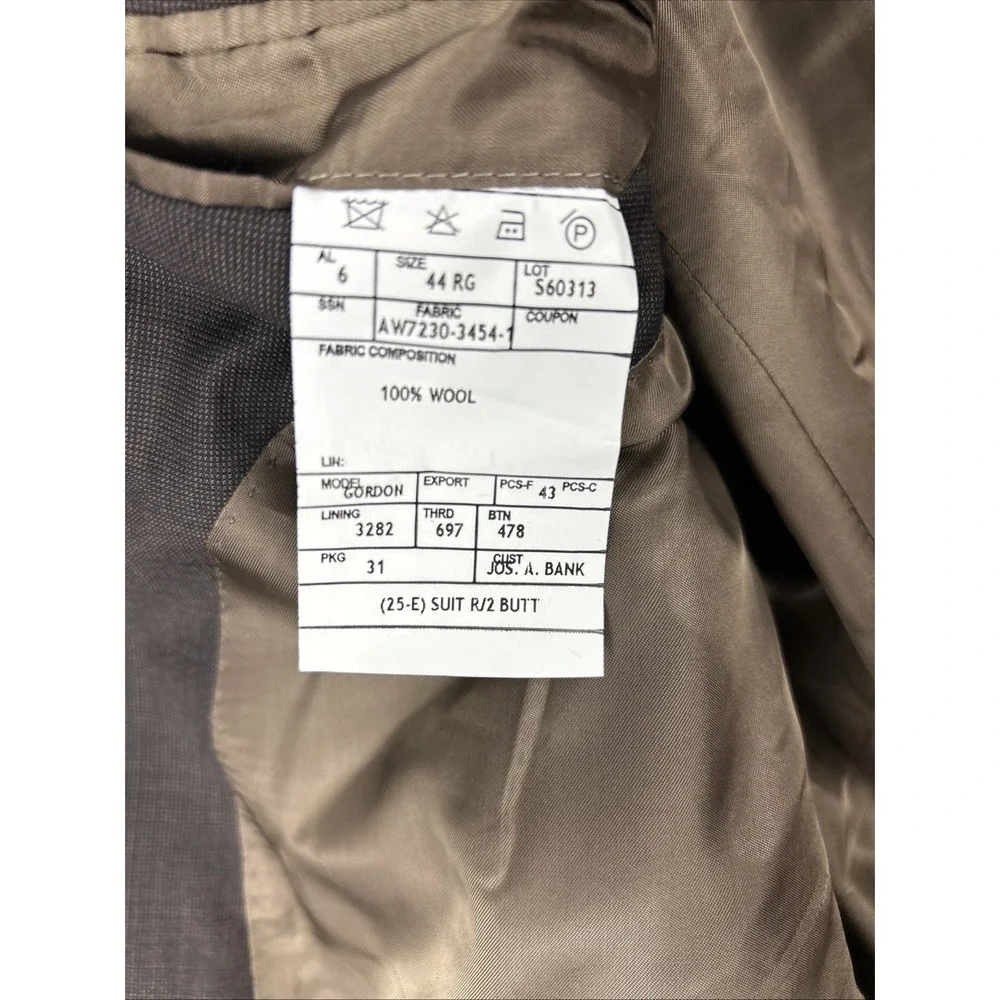 Jos A Bank Sport Coat Mens 44R Brown 2 Button Classic‎ Career Business